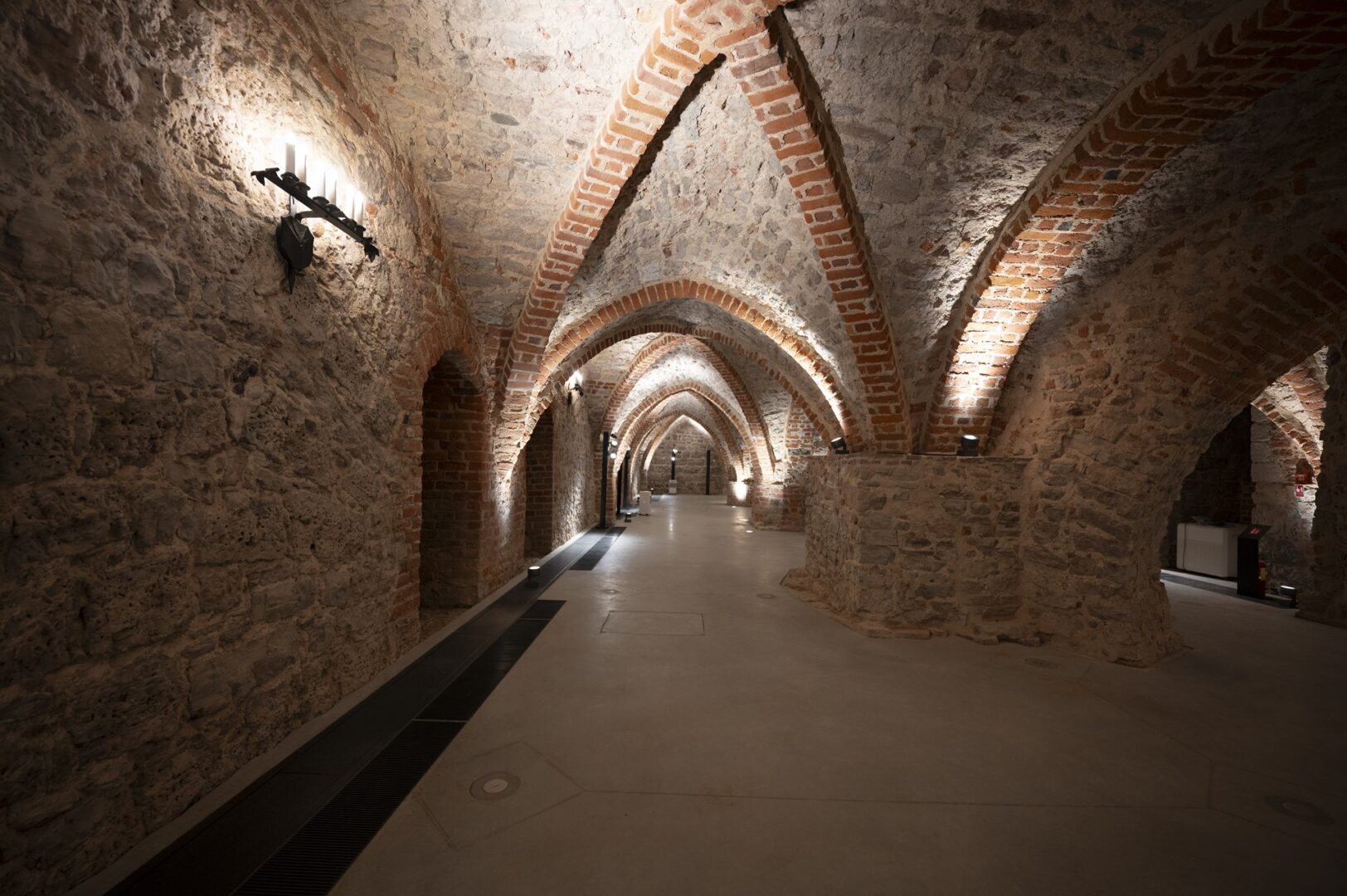 Sight of the vaulted cellars of Riga Castle.