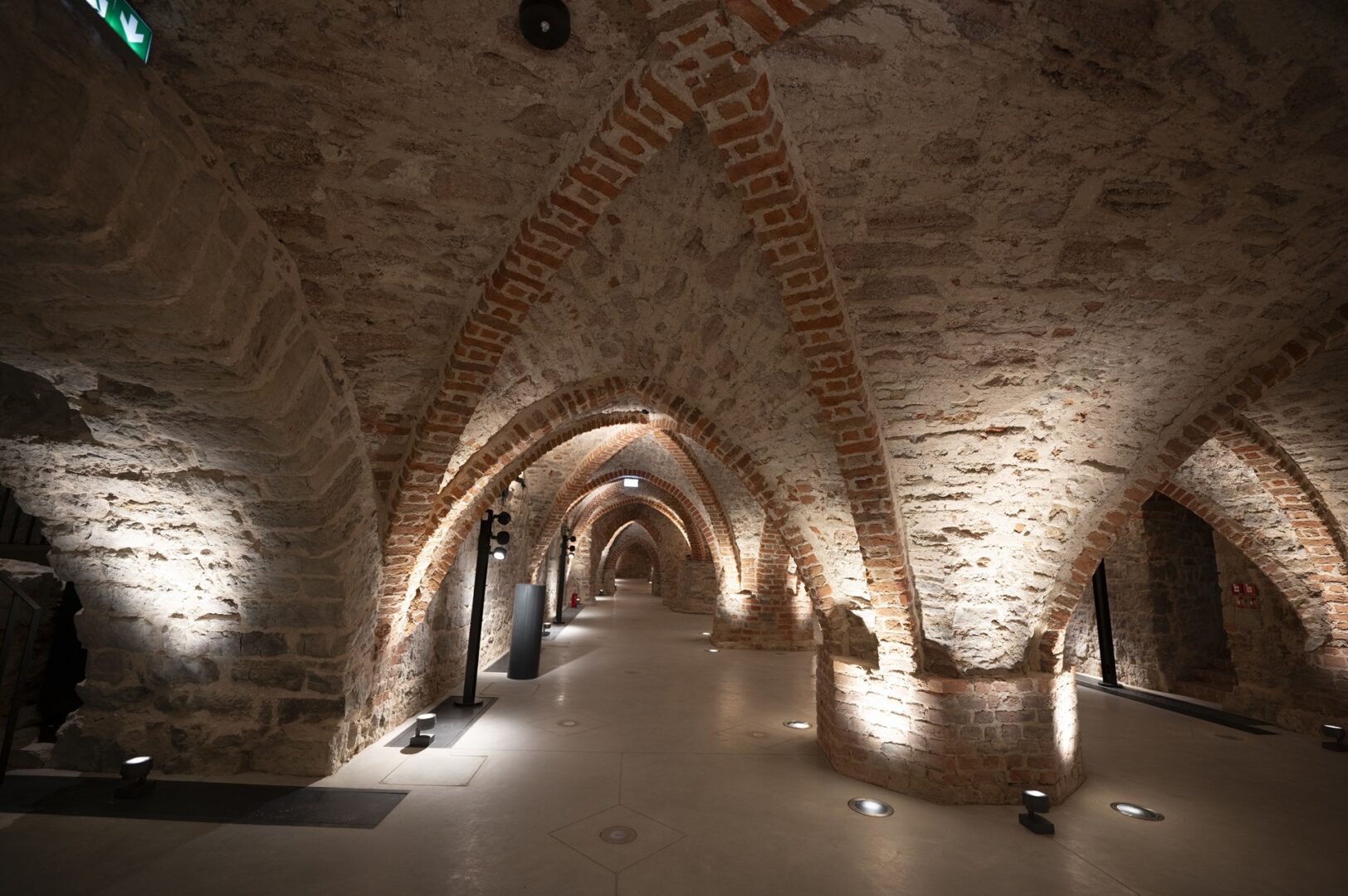 Sight of the vaulted cellars of Riga Castle.