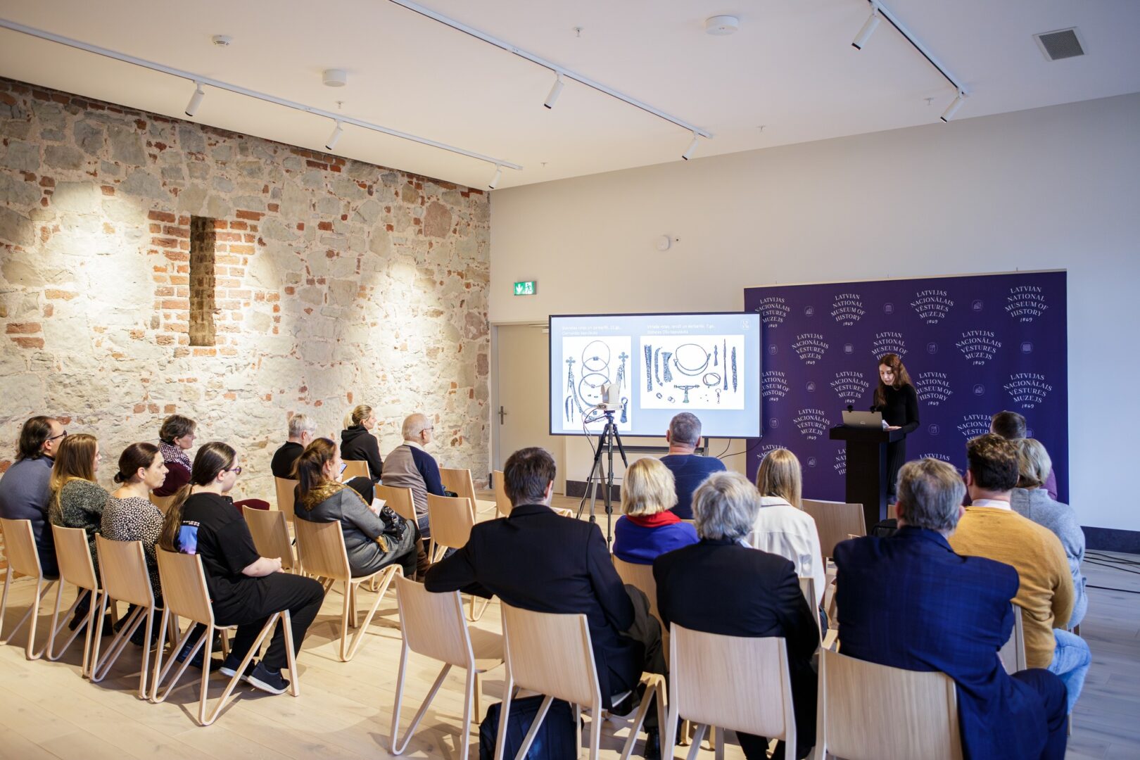 Delivering a speech in Riga Castle.