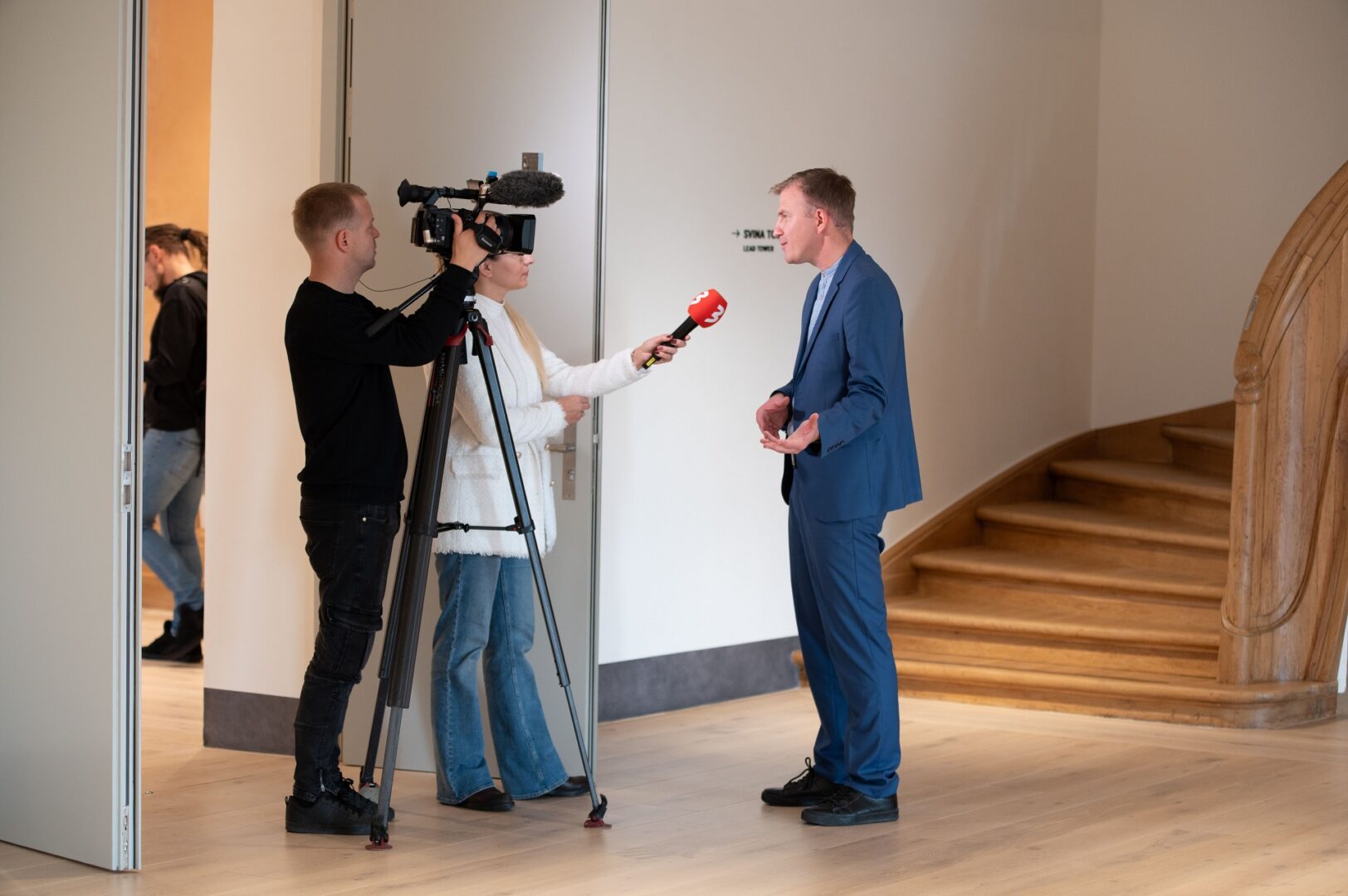 TV intervija.