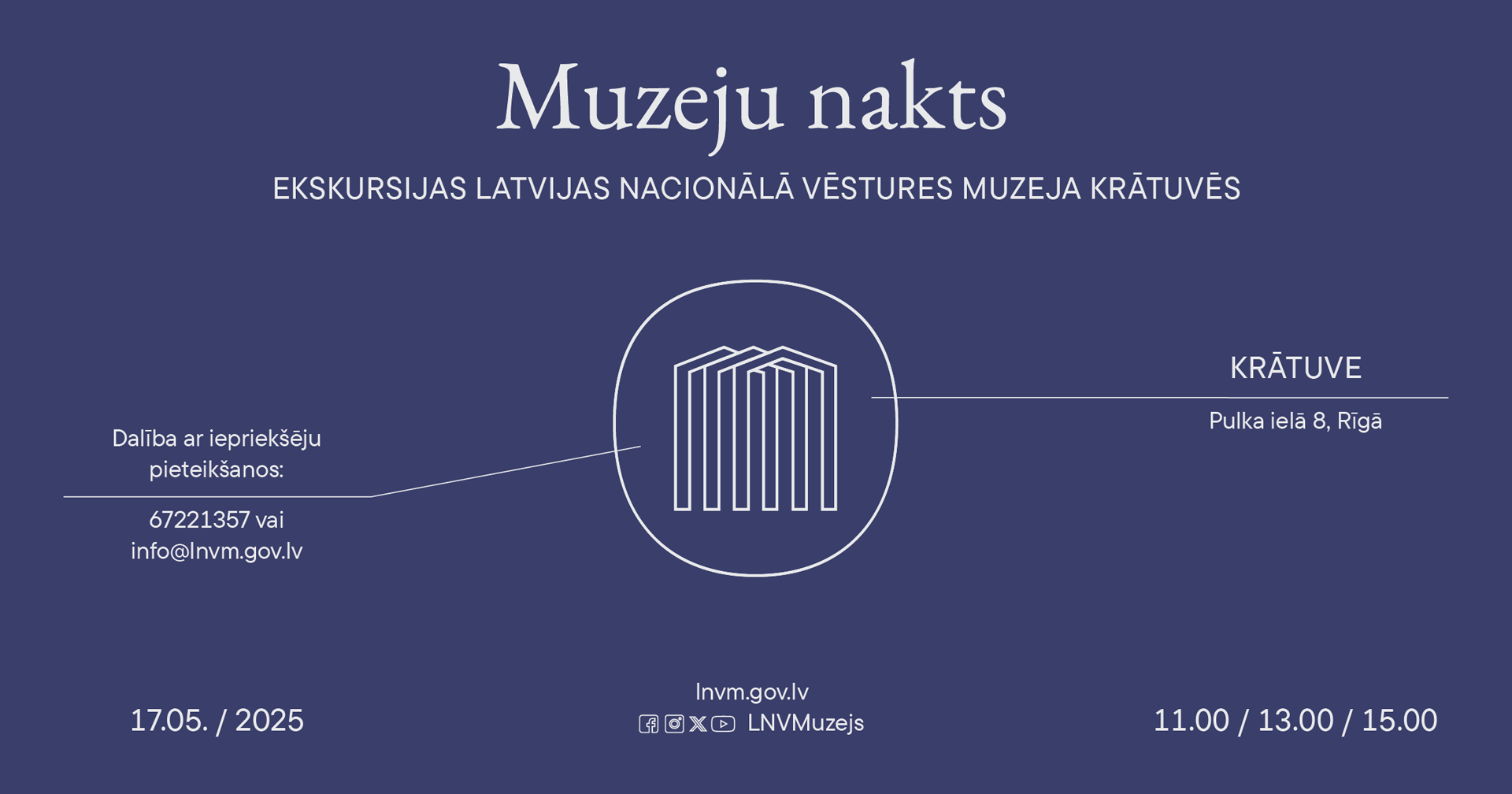Krātuves Muzeju nakts afiša.