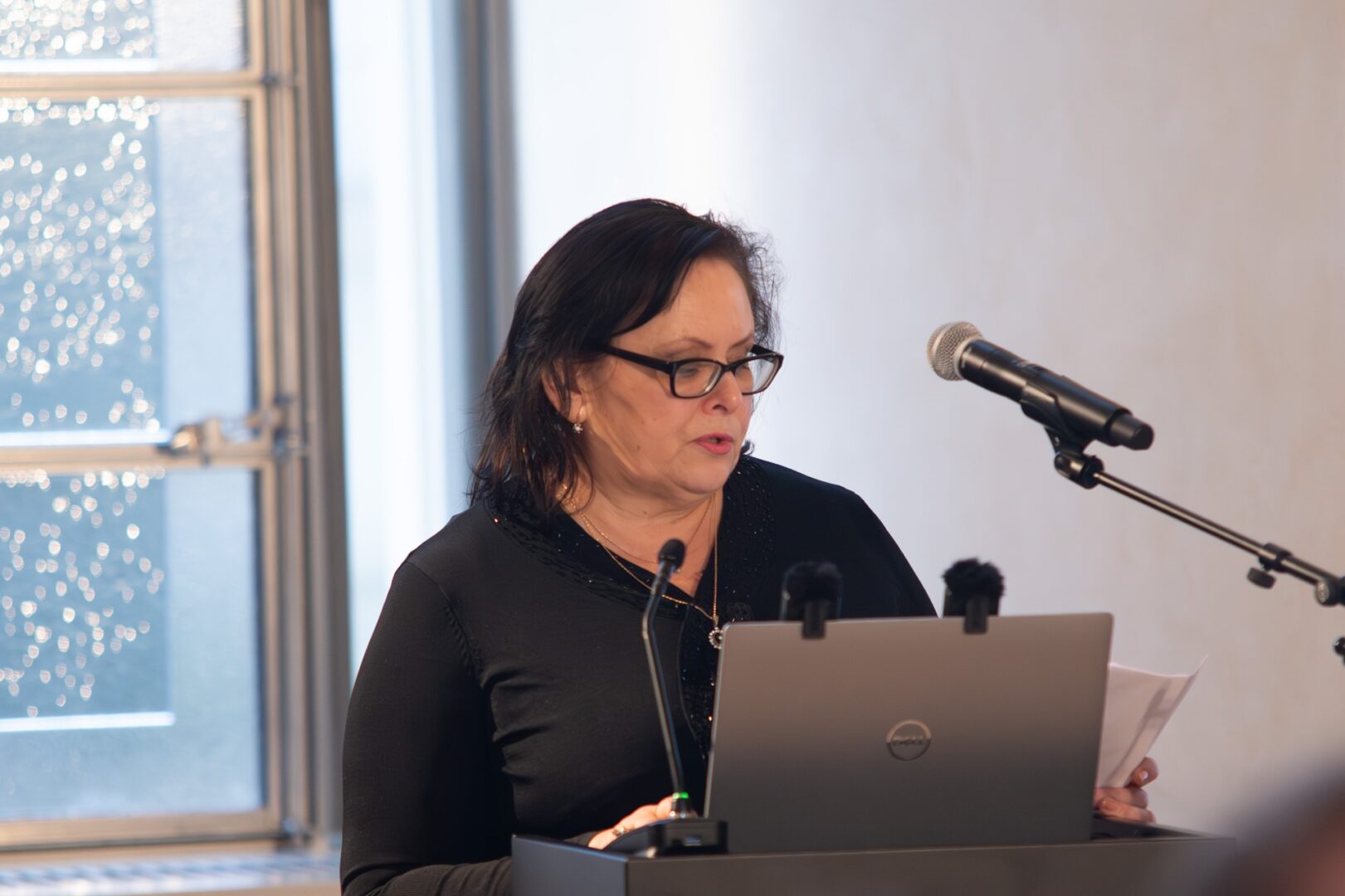 Skats seminārā. Tribīnē lektors.