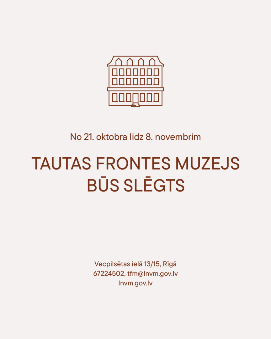 Tautas frontes muzeja afiša.